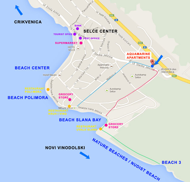 Map of beaches